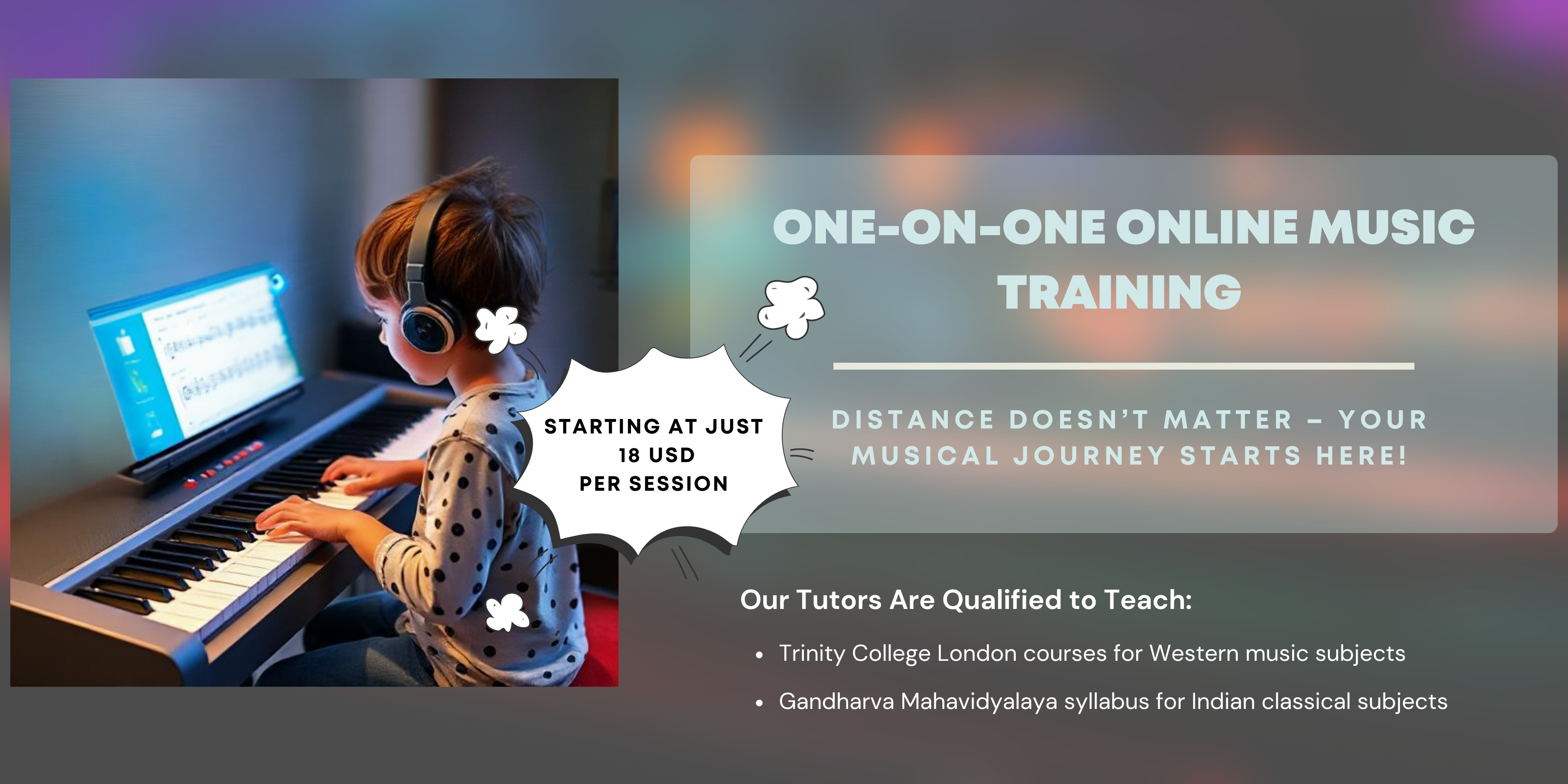 STARTING AT JUST 18 USD PER SESSION